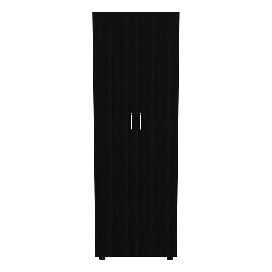 Armoire Organiser 702"H, Two Shelves, Rod, Double Door Cabinet Armoire, Black Black Particle Board Particle Board