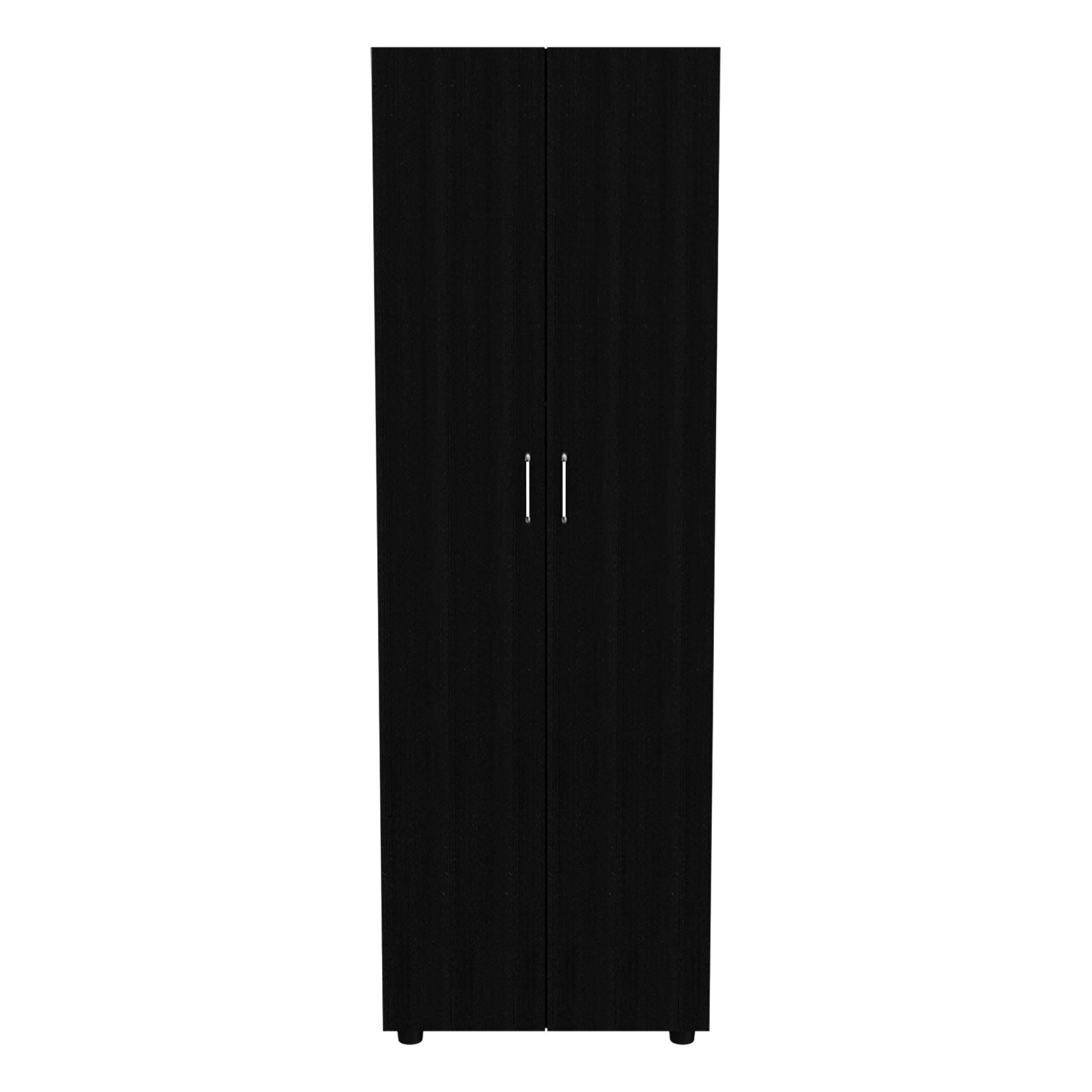 Armoire Organiser 702"H, Two Shelves, Rod, Double Door Cabinet Armoire, Black Black Particle Board Particle Board