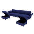 United We Win Modular Sectional Sofa U Shaped Modular Couch With Reversible Chaise Modular Sofa Sectional Couch With Storage Seats Navy Linen