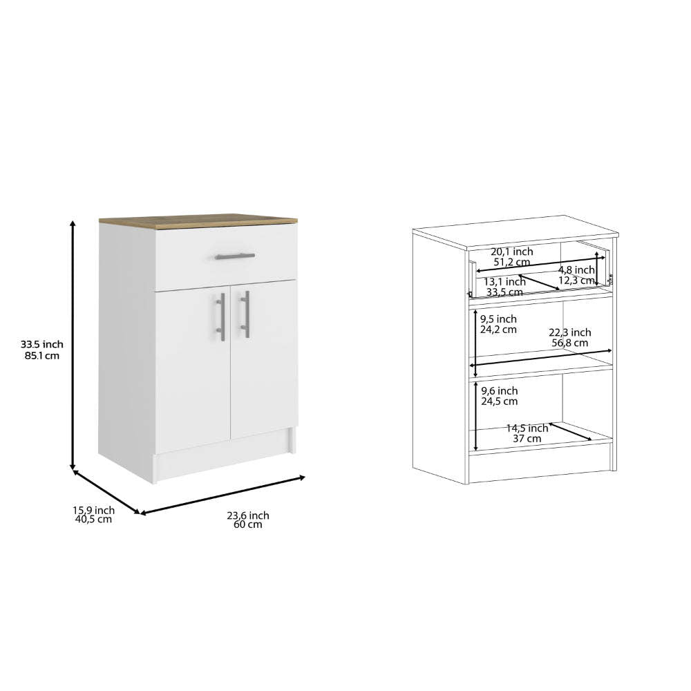 2 Piece Kitchen Set, Kitchen Island Pantry Cabinetwhite Onyx Light Oak White Particle Board Particle Board