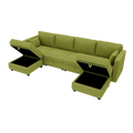 United We Win Modular Sectional Sofa U Shaped Modular Couch With Reversible Chaise Modular Sofa Sectional Couch With Storage Seats Olive Linen