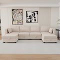 United We Win Modular Sectional Sofa U Shaped Modular Couch With Reversible Chaise Modular Sofa Sectional Couch With Storage Seats Beige Linen