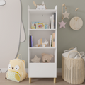 Kids 4 Tier Bookcase, Children'S Book Display, Bookshelf Toy Storage Cabinet Organizer For Children'S Room, Playroom, Nursery White Mdf