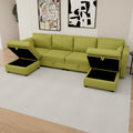 United We Win Modular Sectional Sofa U Shaped Modular Couch With Reversible Chaise Modular Sofa Sectional Couch With Storage Seats Olive Linen