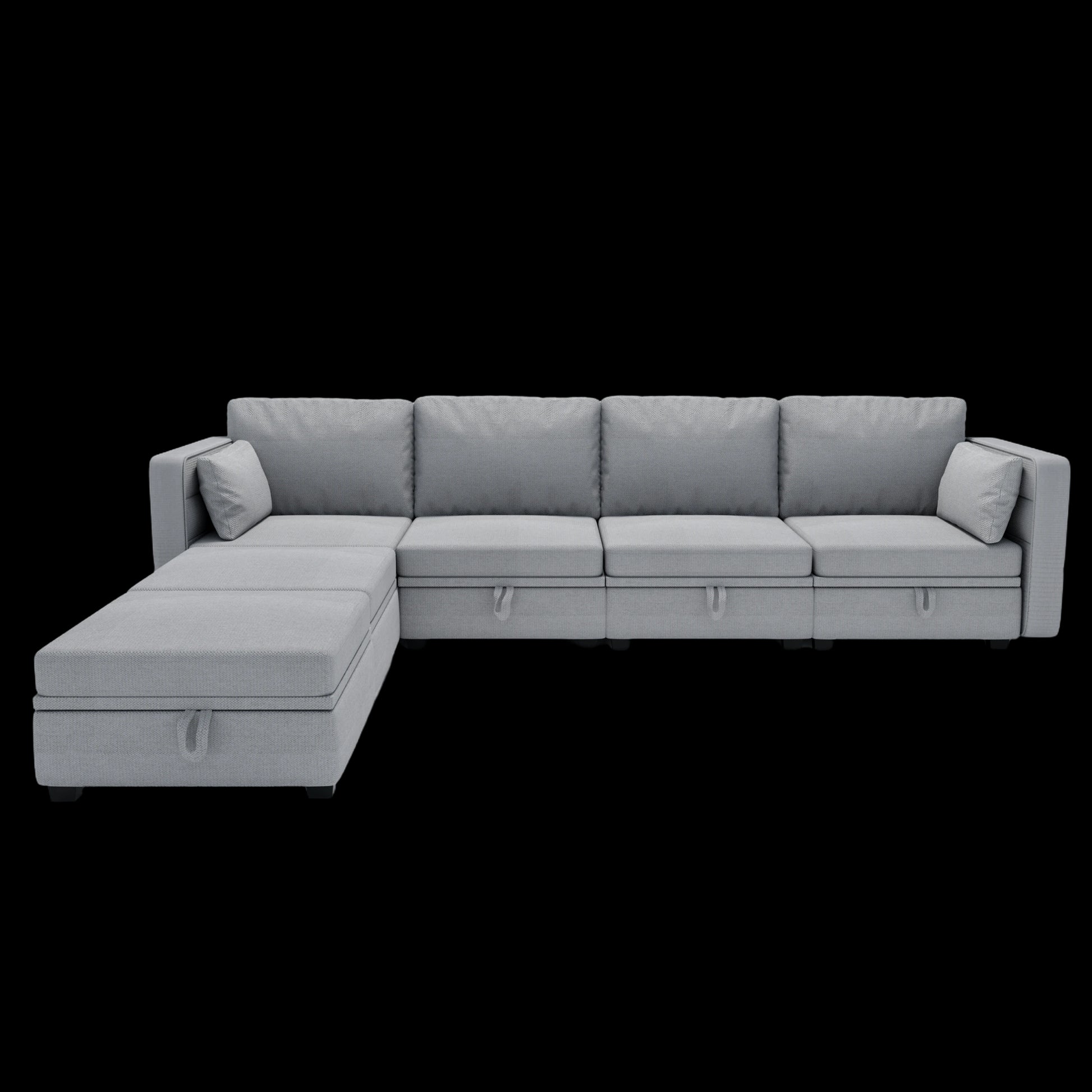 United We Win Modular Sectional Sofa U Shaped Modular Couch With Reversible Chaise Modular Sofa Sectional Couch With Storage Seats Gray Linen