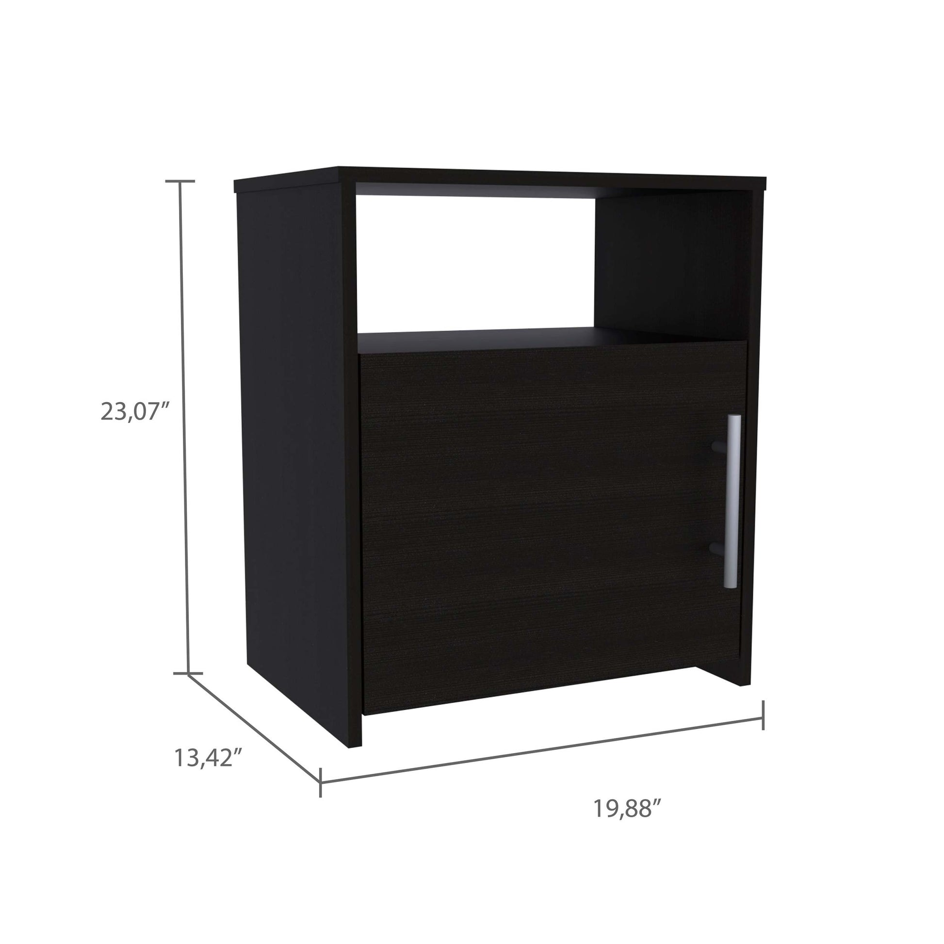 3 Piece Bedroom Set, Milano Double Door Cabinet Dresser 2 Omaha Nightstands, Black Black Particle Board Particle Board