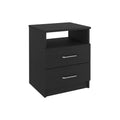 3 Piece Bedroom Set, Milano Double Door Cabinet Dresser 2 Salento Nightstands, Black Full Black 3 Piece Set Particle Board Particle Board