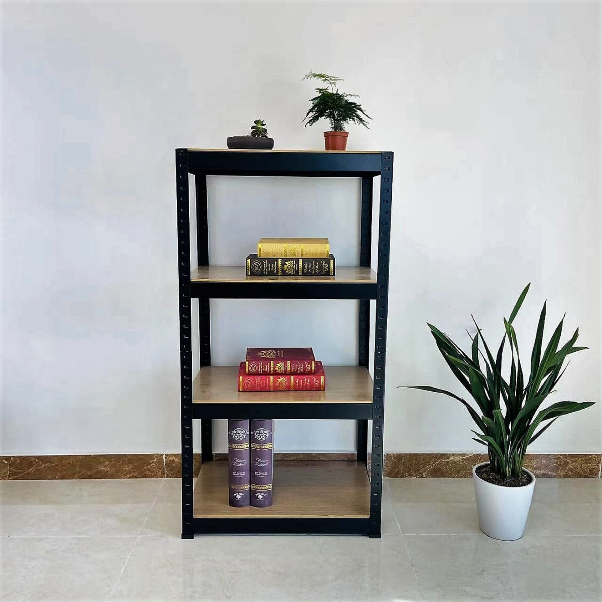 Storage Shelves 4 Tier Adjustable Garage Storage Shelving, Heavy Duty Metal Storage Utility Rack Shelf Unit For Warehouse Pantry Closet Kitchen, 23.6" X 15.7" X 47.2", Black Black Steel