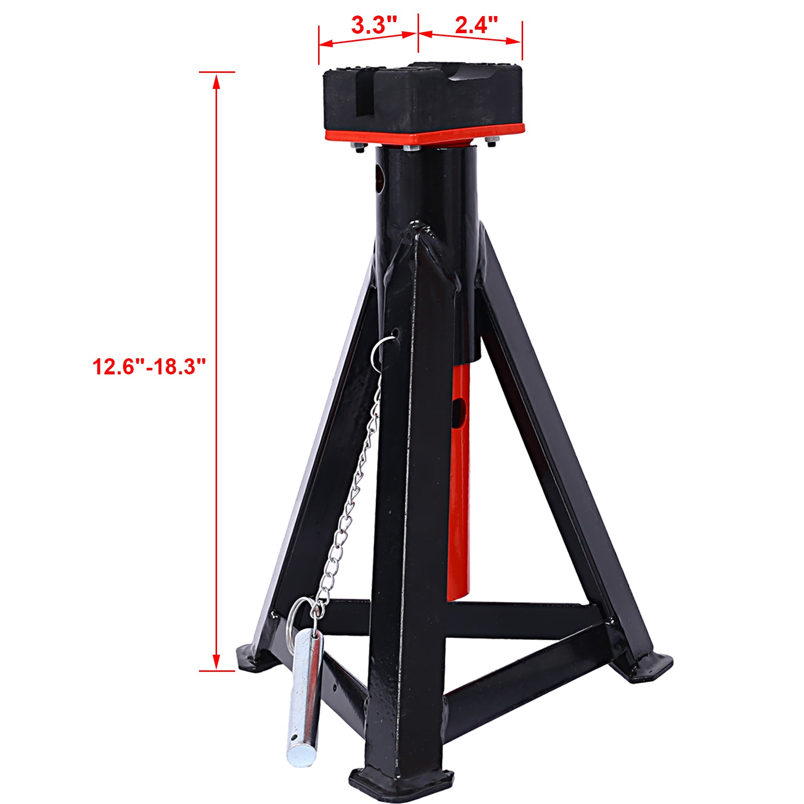 3 Ton Jack Stand, Pair Of Axle Stands Black Metal
