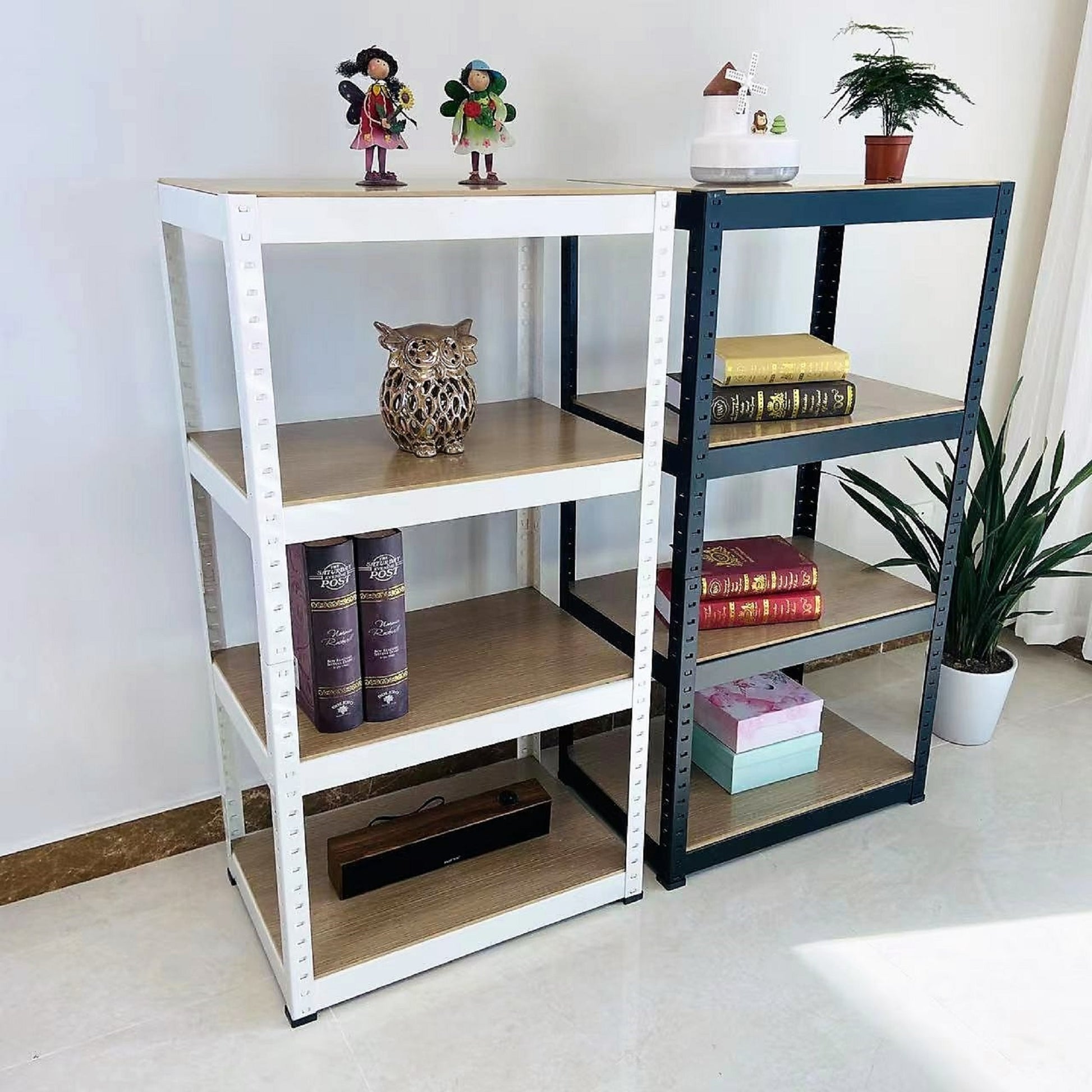 Storage Shelves 4 Tier Adjustable Garage Storage Shelving, Heavy Duty Metal Storage Utility Rack Shelf Unit For Warehouse Pantry Closet Kitchen, 23.6" X 15.7" X 47.2", White White Steel