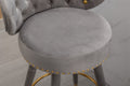 Coolmore Counter Height Bar Stools Set Of 2 For Kitchen Counter Solid Wood Legs With A Fixed Height Of 360 Degrees Gray Velvet