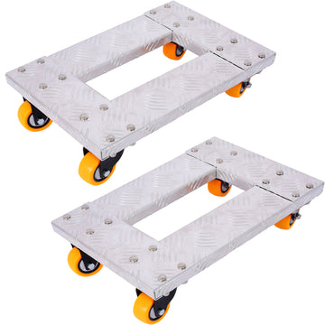 Movers Dolly Heavy Duty Furniture Dolly Trolley Cart 18''X12'' Aluminum Frame With 3'' Tpu Professional Casters With Brake Option 2Pcs Set Silver Aluminium Alloy
