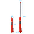 Hydraulic Long Ram Jack With Single Piston Pump And Clevis Base Fits: Garage Shop Cranes, Engine Hoists, And More : 8 Ton 16,000 Lb Capacity, Red Red Steel