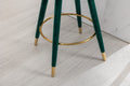 Coolmore Counter Height Bar Stools Set Of 2 For Kitchen Counter Solid Wood Legs With A Fixed Height Of 360 Degrees Emerald Velvet