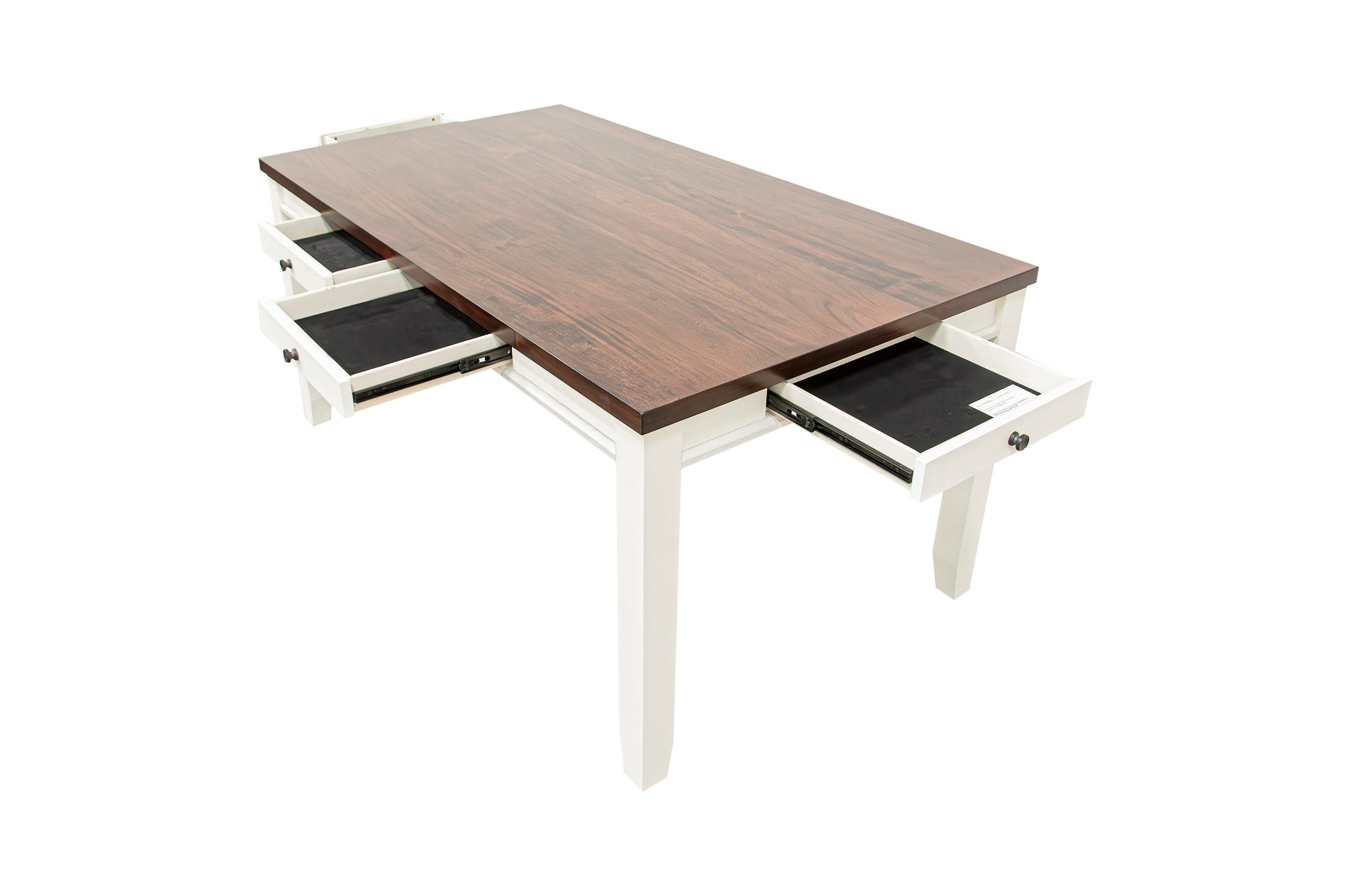 Classic Dining Room Furniture 7Pc Dining Set Dining Table W Drawers 6X Side Chairs White Rubberwood Walnut Acacia Veneer Slats Back Chair White Wood Dining Room Rubberwood Rectangular Dining Table With Chair Wood Wood White Slat Back Seats 6 60 Inches