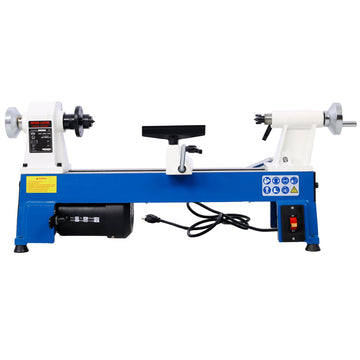 Benchtop Wood Lathe 10" X 18" Wood Lathe Machine 5 Variable Speeds 500 750 1150 1800 3200Rpm Mini Wood Turning Lathe For Woodworking 1 2Hp Multifunctional Power Wood Lathe Gray Steel