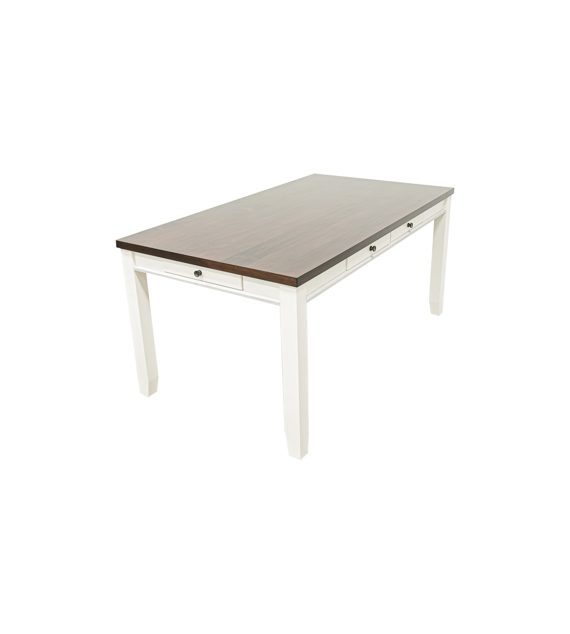Classic Dining Room Furniture 7Pc Dining Set Dining Table W Drawers 6X Side Chairs White Rubberwood Walnut Acacia Veneer Slats Back Chair White Wood Dining Room Rubberwood Rectangular Dining Table With Chair Wood Wood White Slat Back Seats 6 60 Inches
