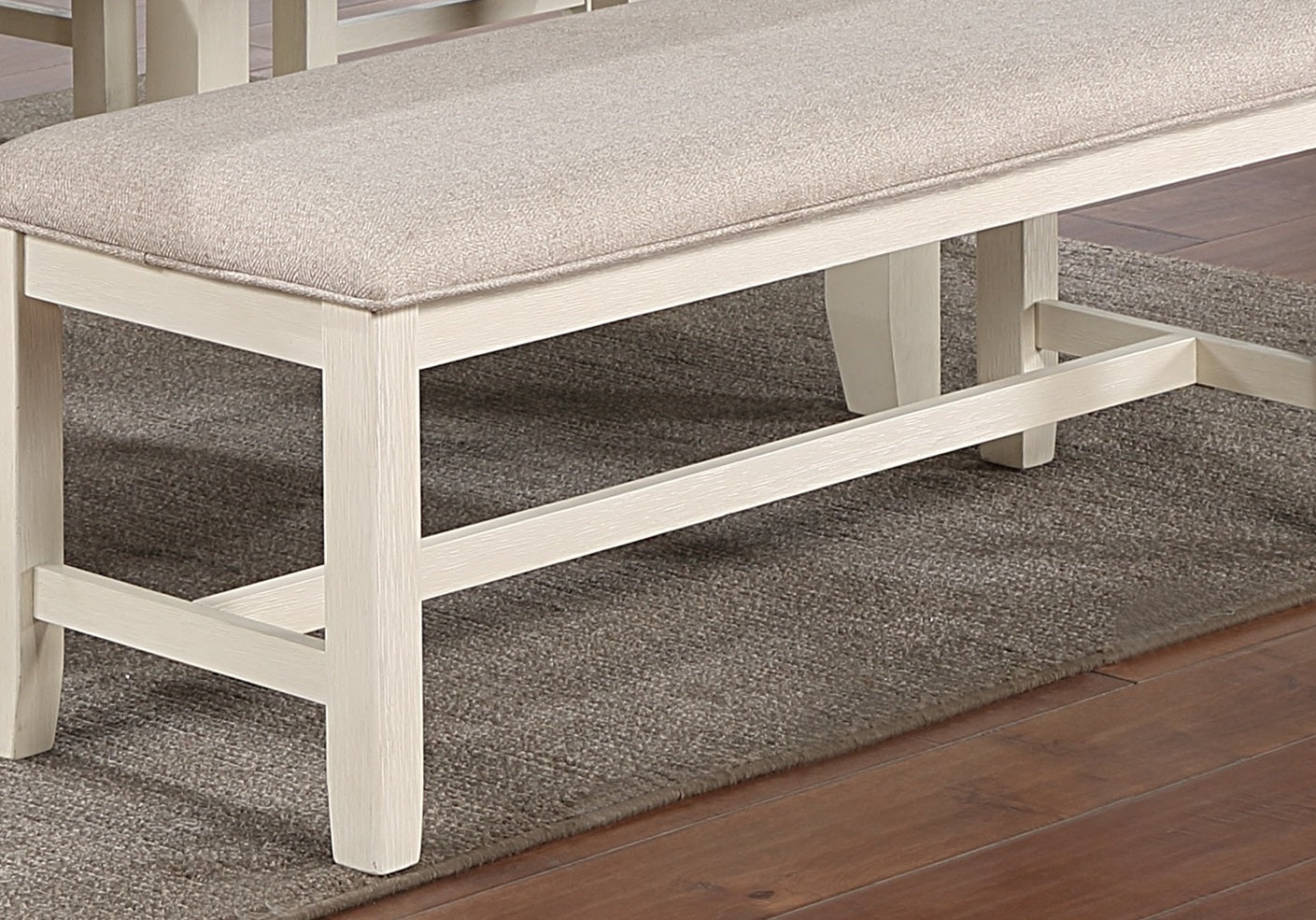 Luxury Look Dining Room Furniture 6Pc Dining Set Dining Table W Drawers 4X Side Chairs 1X Bench White Rubberwood Walnut Acacia Veneer Ladder Back Chair White Wood Dining Room Bench Seating Rubberwood Rectangular Dining Table With Chair And Bench Wood