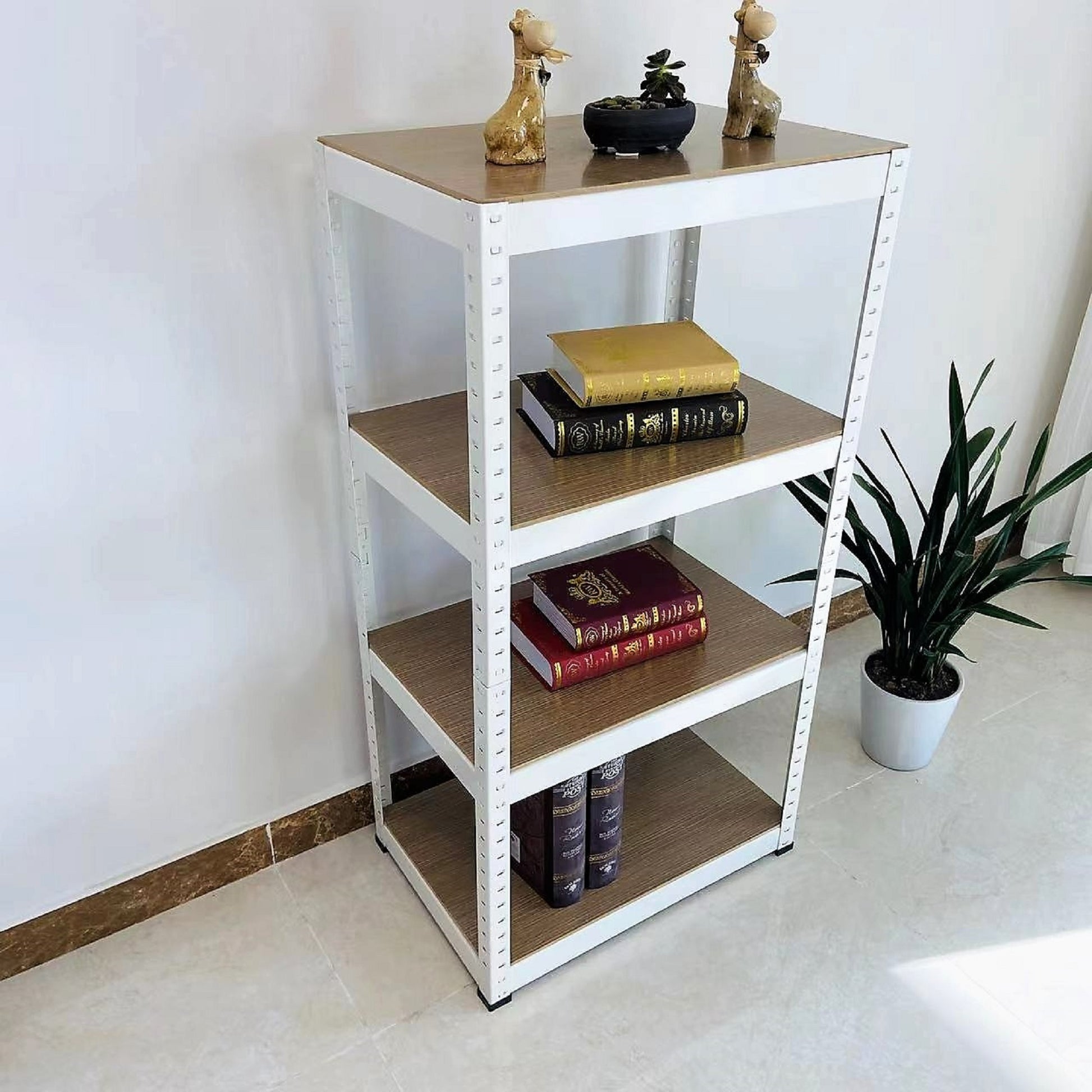 Storage Shelves 4 Tier Adjustable Garage Storage Shelving, Heavy Duty Metal Storage Utility Rack Shelf Unit For Warehouse Pantry Closet Kitchen, 23.6" X 15.7" X 47.2", White White Steel