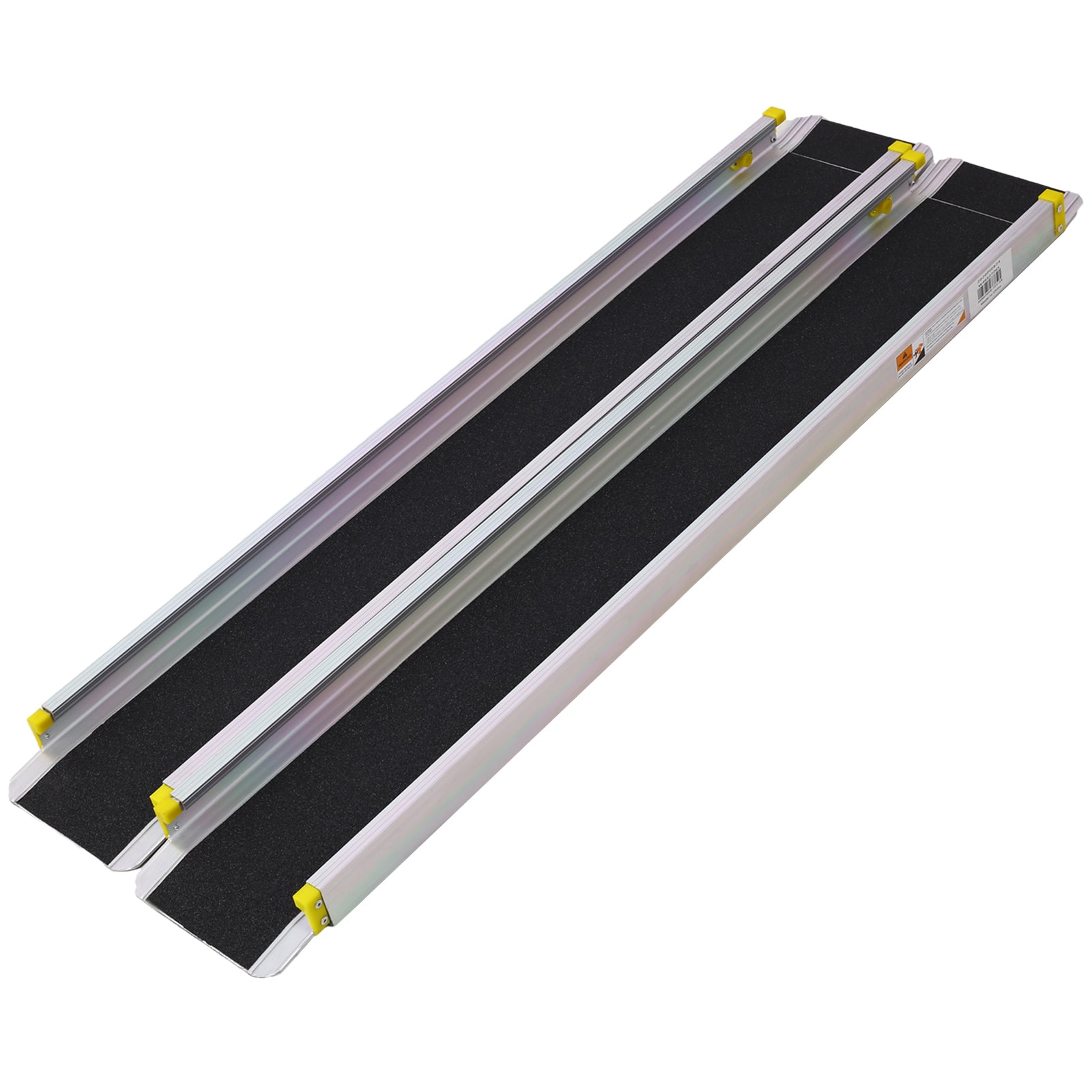7' Adjustable Wheelchair Telescoping Track Ramps Silver Aluminium