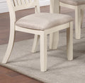 Classic Dining Room Furniture 7Pc Dining Set Dining Table W Drawers 6X Side Chairs White Rubberwood Walnut Acacia Veneer Slats Back Chair White Wood Dining Room Rubberwood Rectangular Dining Table With Chair Wood Wood White Slat Back Seats 6 60 Inches