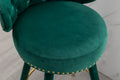 Coolmore Counter Height Bar Stools Set Of 2 For Kitchen Counter Solid Wood Legs With A Fixed Height Of 360 Degrees Emerald Velvet