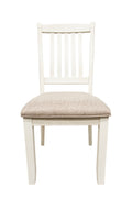 Classic Dining Room Furniture 7Pc Dining Set Dining Table W Drawers 6X Side Chairs White Rubberwood Walnut Acacia Veneer Slats Back Chair White Wood Dining Room Rubberwood Rectangular Dining Table With Chair Wood Wood White Slat Back Seats 6 60 Inches