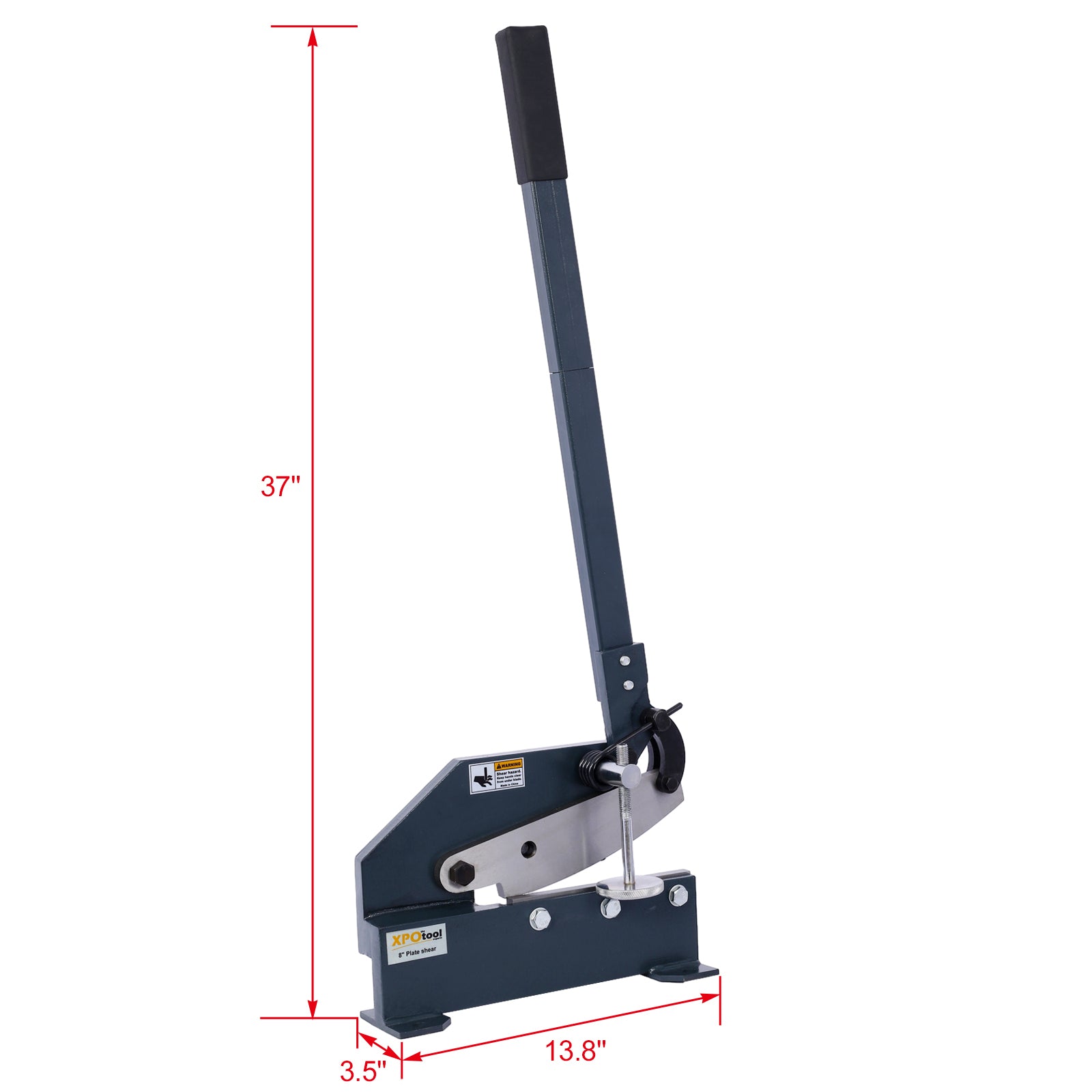 Industrial 8 Inch Sheet Metal Plate Shear, Solid Construction Mounting Type Metal Shear, High Precision Manual Hand Plate Shear Gray Metal