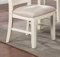 White Classic 2Pcs Dining Chairs Set Rubberwood Beige Fabric Cushion Seats Ladder Backs Dining Room Furniture Side Chair White Dining Room Foam Classic,Contemporary,Modern,Transitional Dining Chairs Rubberwood Ladder Back Solid Wood