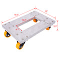 Movers Dolly Heavy Duty Furniture Dolly Trolley Cart 18''X12'' Aluminum Frame With 3'' Tpu Professional Casters With Brake Option 2Pcs Set Silver Aluminium Alloy