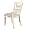 Classic Dining Room Furniture 7Pc Dining Set Dining Table W Drawers 6X Side Chairs White Rubberwood Walnut Acacia Veneer Slats Back Chair White Wood Dining Room Rubberwood Rectangular Dining Table With Chair Wood Wood White Slat Back Seats 6 60 Inches