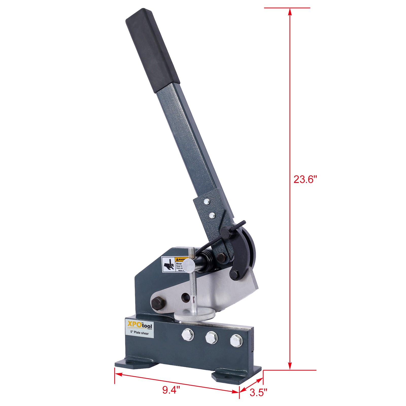 Industrial 5 Inch Sheet Metal Plate Shear, Solid Construction Mounting Type Metal Shear, High Precision Manual Hand Plate Shear Gray Metal