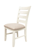 Luxury Look Dining Room Furniture 6Pc Dining Set Dining Table W Drawers 4X Side Chairs 1X Bench White Rubberwood Walnut Acacia Veneer Ladder Back Chair White Wood Dining Room Bench Seating Rubberwood Rectangular Dining Table With Chair And Bench Wood