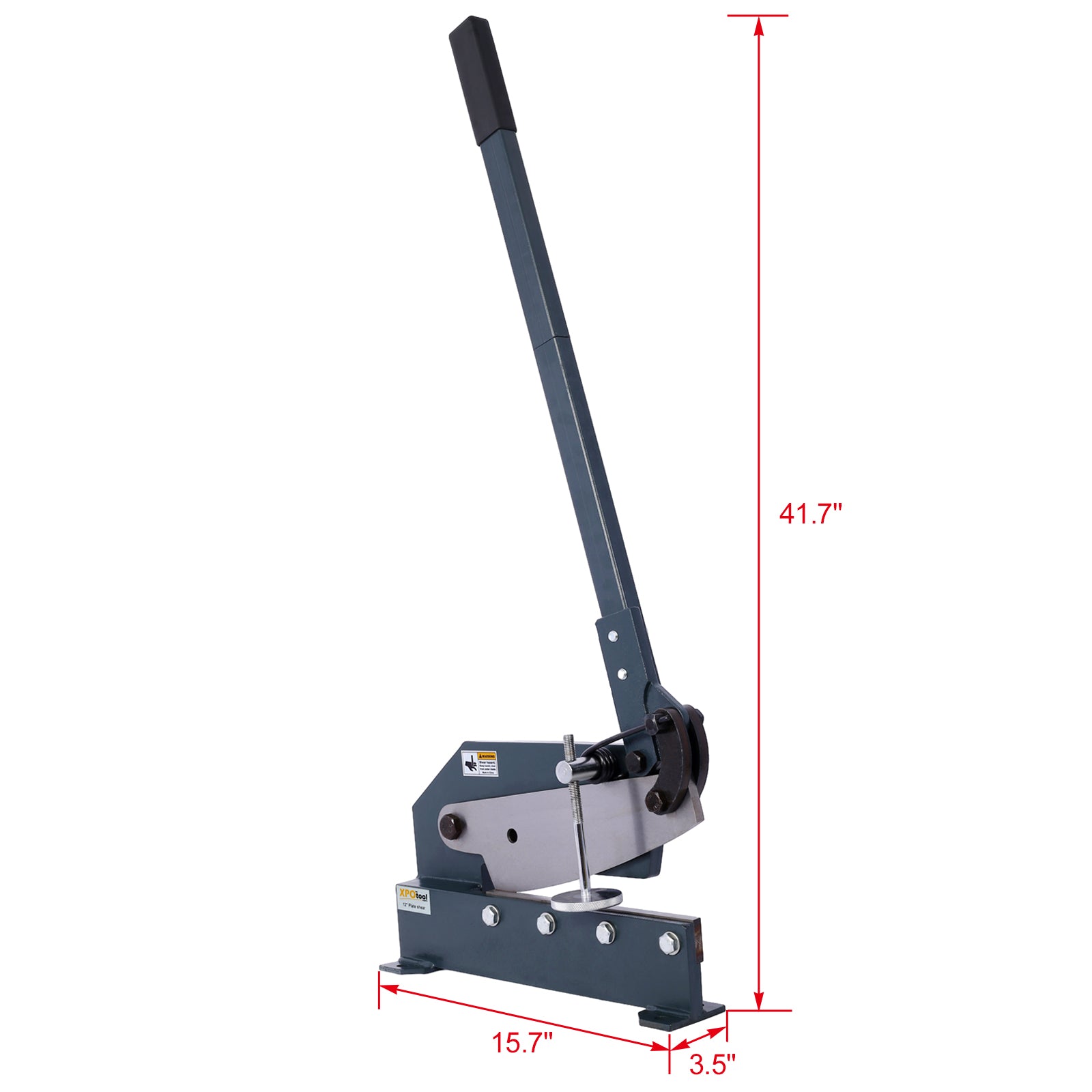Industrial 10 Inch Sheet Metal Plate Shear, Solid Construction Mounting Type Metal Shear, High Precision Manual Hand Plate Shear Gray Metal