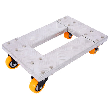 Movers Dolly Heavy Duty Furniture Dolly Trolley Cart 18''X12'' Aluminum Frame With 3'' Tpu Professional Casters With Brake Option Silver Aluminium Alloy