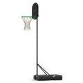 Basketball Hoop System Stand With 30In Backboard, Height Adjustable 60Inch 78Inch For Indoor Outdoor, Fillable Base With Wheels For Kids, Youth Black Steel