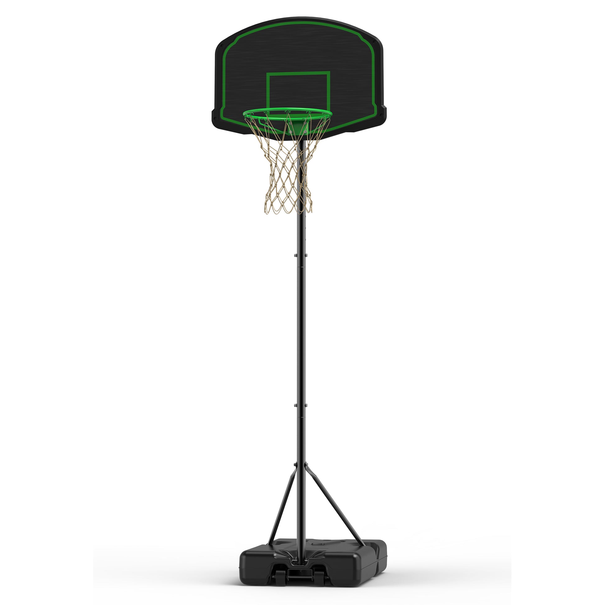 Basketball Hoop System Stand With 30In Backboard, Height Adjustable 60Inch 78Inch For Indoor Outdoor, Fillable Base With Wheels For Kids, Youth Black Steel