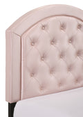 Full Upholstered Platform Bed With Adjustable Headboard 1Pc Full Size Bed Pink Fabric Pink Wood