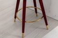 Coolmore Counter Height Bar Stools Set Of 2 For Kitchen Counter Solid Wood Legs With A Fixed Height Of 360 Degrees Claret Red Velvet