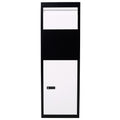 Package Delivery Box, 14'' X 11.3'' X 42'', Galvanized Steel Parcel Mailbox W Code Lock & Mounting Hardware, For Outdoor Porch, Curbside, Black And White White Black Steel