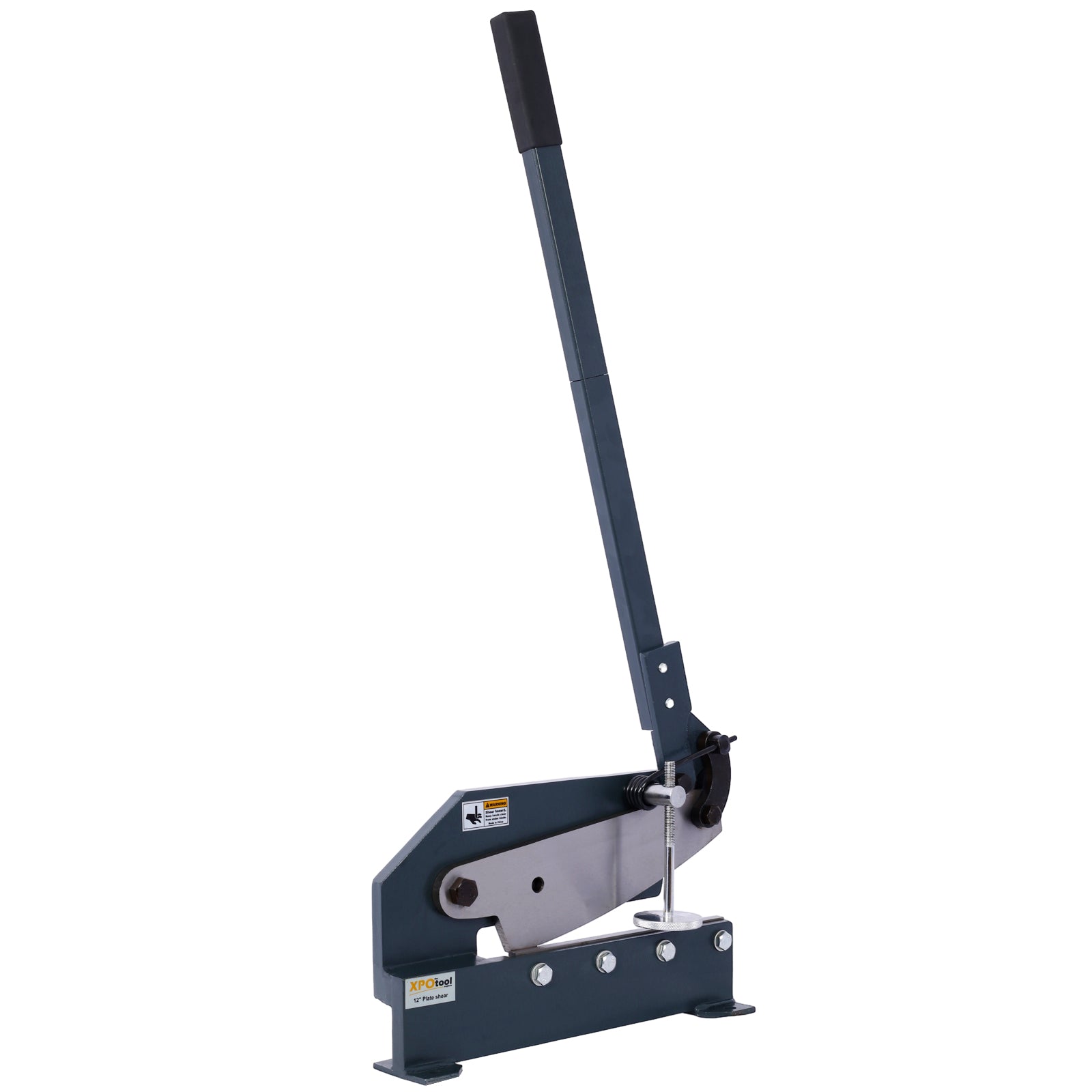 Industrial 12 Inch Sheet Metal Plate Shear, Solid Construction Mounting Type Metal Shear, High Precision Manual Hand Plate Shear Gray Metal