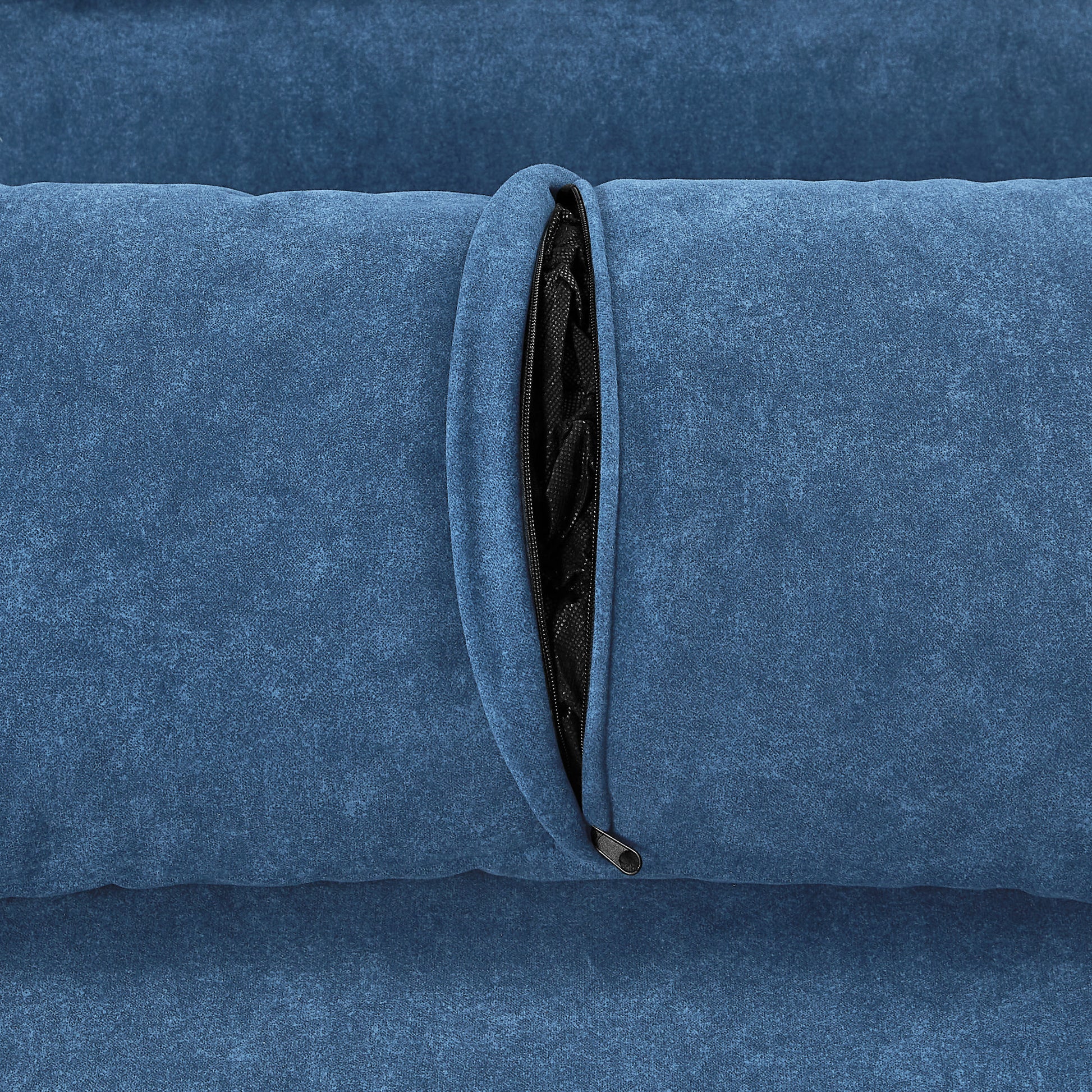 55.1" Pull Out Sleep Sofa Bed Loveseats Sofa Couch With Adjsutable Backrest, Storage Pockets, 2 Soft Pillows, Usb Ports For Living Room, Bedroom, Apartment, Office, Blue Old Sku: Wf315689Aac Blue Foam Microfiber 2 Seat