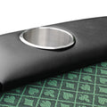 96Inch Oval Poker Table Detachable Armrest Chip Tray Green Speed Cloth Surface Stainless Steel Pedestal Base Green Stainless Steel