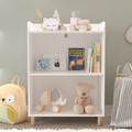 Kids 3 Tier Bookcase, Children'S Book Display, Bookshelf Toy Storage Cabinet Organizer For Children'S Room, Playroom, Nursery White Mdf