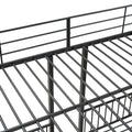 Full Over Twin Twin Triple Bunk Bed With Drawers And Staircase, Black Black Metal