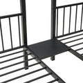 Full Over Twin Twin Triple Bunk Bed With Drawers And Staircase, Black Black Metal