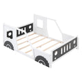 Full Size Classic Car Shaped Platform Bed With Wheels,White White Pine