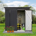 Metal Garden Sheds 4Ftx6Ft Outdoor Black Black Metal