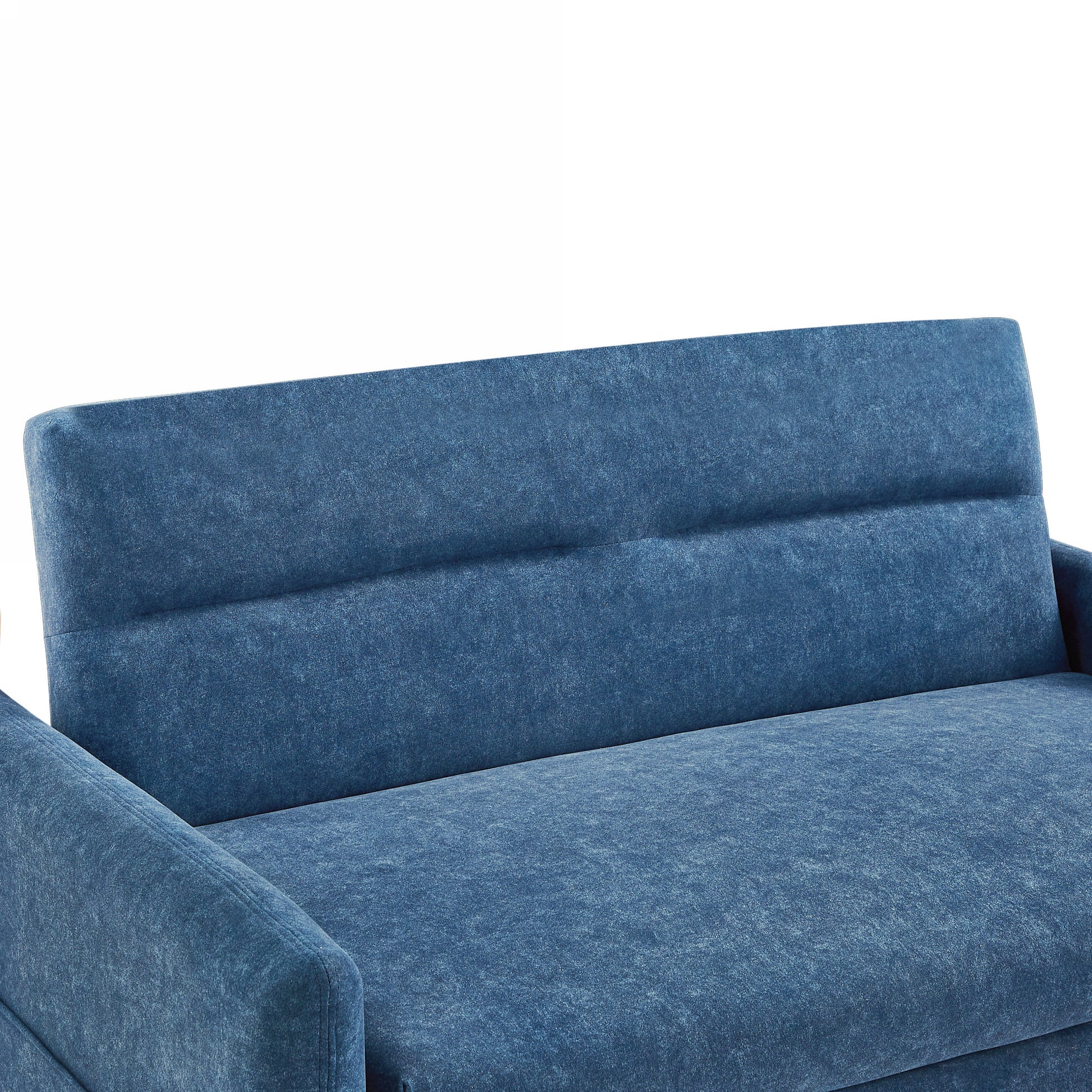 55.1" Pull Out Sleep Sofa Bed Loveseats Sofa Couch With Adjsutable Backrest, Storage Pockets, 2 Soft Pillows, Usb Ports For Living Room, Bedroom, Apartment, Office, Blue Old Sku: Wf315689Aac Blue Foam Microfiber 2 Seat