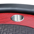 96Inch Oval 10 Players Black Speed Cloth Surface Red Racetrack Luna Wooden Legs Poker Table Black Red Wood